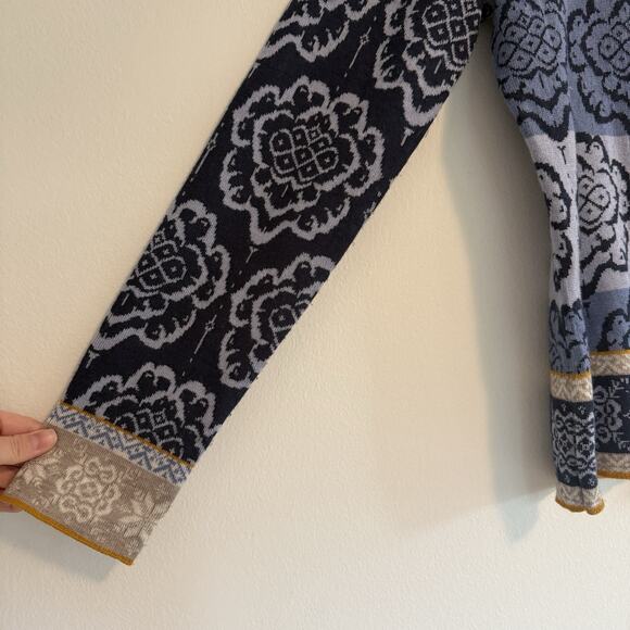 Icelandic Design Sweater Womens MED Wool Blend Zip up Cardigan Knit - Picture 6 of 10